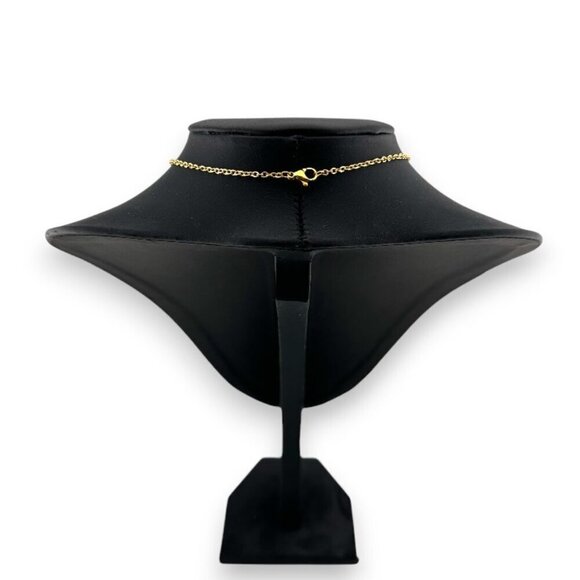 Green and Gold-tone Egg Necklace - Picture 5 of 13